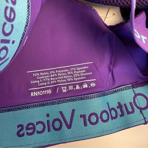 Outdoor Voices Doing Things Bra XXS in Eggplant (Purple) Sports Yoga Pickle Ball - Picture 6 of 8